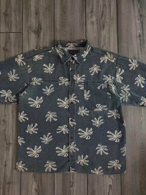 Vintage 90s Faded Gramicci Palm Tree Print Pocket Button Up Short Sleeve